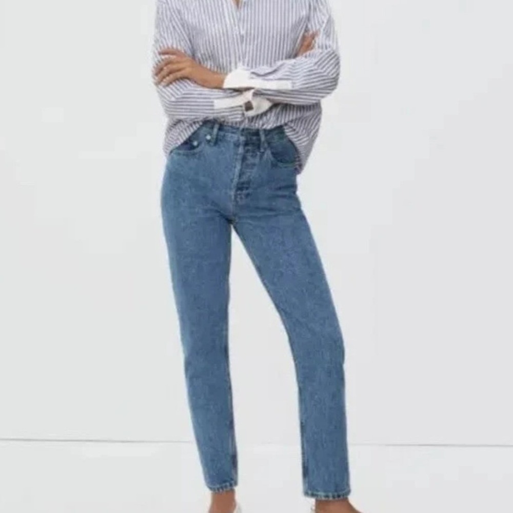 Everlane The 90s Cheeky Blight Blue Organic Cotton Crop Jeans - Size 27
